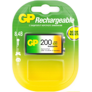 Аккумулятор GP 200mAh Крона 8,4V NiMh 20R8H-2CRU1/ 20R8HRGY-2CRCB1 бл/1шт