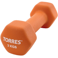 Гантель TORRES 2 кг, PL55012, металл в неопреновой оболочке, 6гр,оранжевый Гантель TORRES 2 кг, PL55012, металл в неопреновой оболочке, 6гр,оранжевый