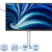 Монитор 23.8 PHILIPS 24B2N4200 Black  (IPS, FHD, 120Hz, 4 ms )