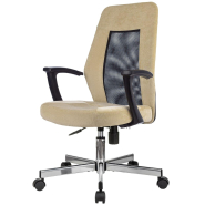 Кресло VB_EChair 225 DSL беж/черн Light-21 сетка/ткань хром